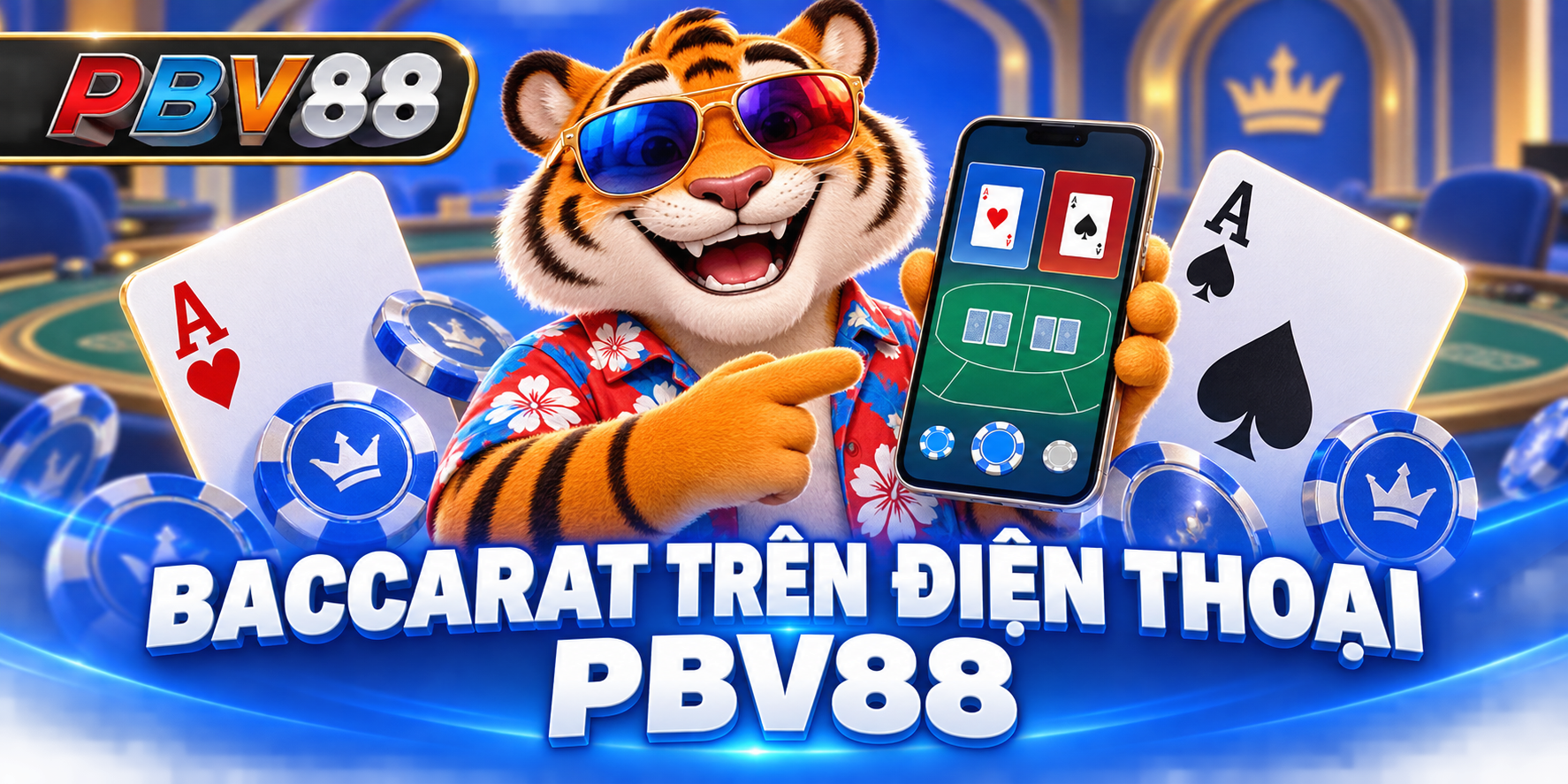 Hình minh họa baccarat trên điện thoại PBV88