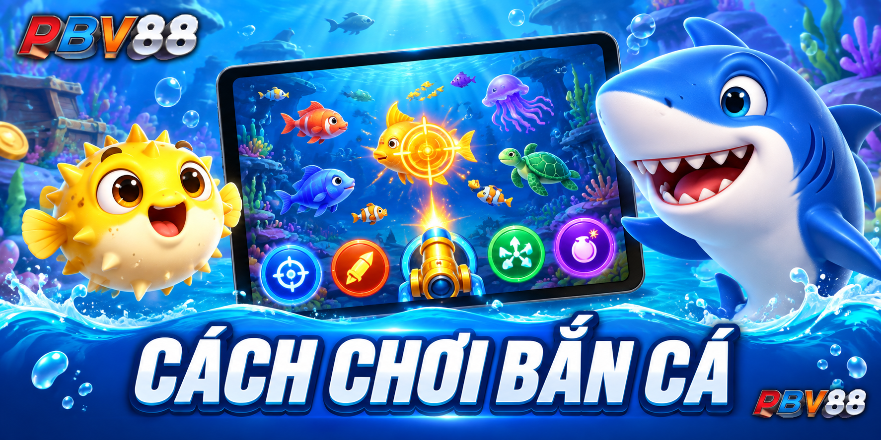 Hình minh họa giao diện trò chơi bắn cá PBV88
